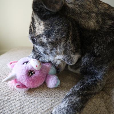 Show full view: SteelDog USA Big Eyed Unicorn Crinkle Plush Dog Toy slide 4 of 5