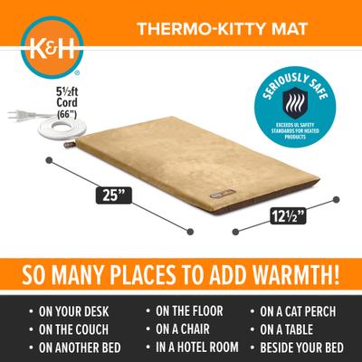 Show full view: K&H Pet Products Thermo-Kitty Mat, Mocha slide 4 of 13