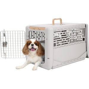 SportPet Designs Collapsible Dog Kennel, Tan, Small: 24-in