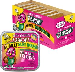 C&S High Energy Delight No Melt Suet Dough Wild Bird Food, case of 8