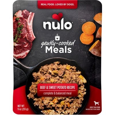 Nulo Nulo Gently-Cooked Meals Beef & Sweet Potato Recipe Wet Dog Food, 9-oz pouch, bundle of 16