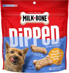 Milk-Bone Dipped Biscuits Baked with Real Peanut Butter Dog Treats, 12-oz bag