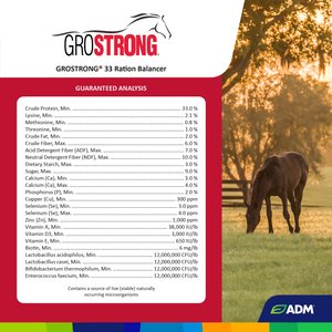 ADM GroSTRONG 33 Ration Balancer Low Sugar Low Starch Horse Feed, 50-lb bag