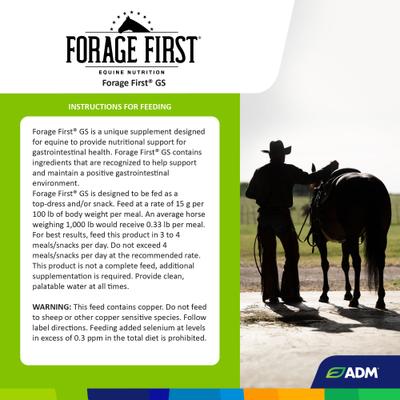 Show full view: ADM Forage First Gastric Support Gut Health Horse Supplement, 40-lb bag slide 2 of 8