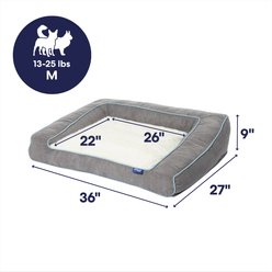 Frisco Orthopedic Sofa Cat & Dog Bed with Removable Cover, Gray, Medium slide 2 of 9