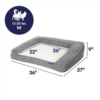 Show full view: Frisco Orthopedic Sofa Cat & Dog Bed with Removable Cover, Gray, Medium slide 3 of 11