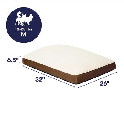 Show full view: Frisco Faux Suede Pillow Cat & Dog Bed with Removable Cover, Brown, Medium slide 2 of 10