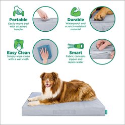 FurHaven Premium Indoor-Outdoor Deluxe Mattress Cooling Gel Dog Bed, Gray Mist, Large slide 2 of 9