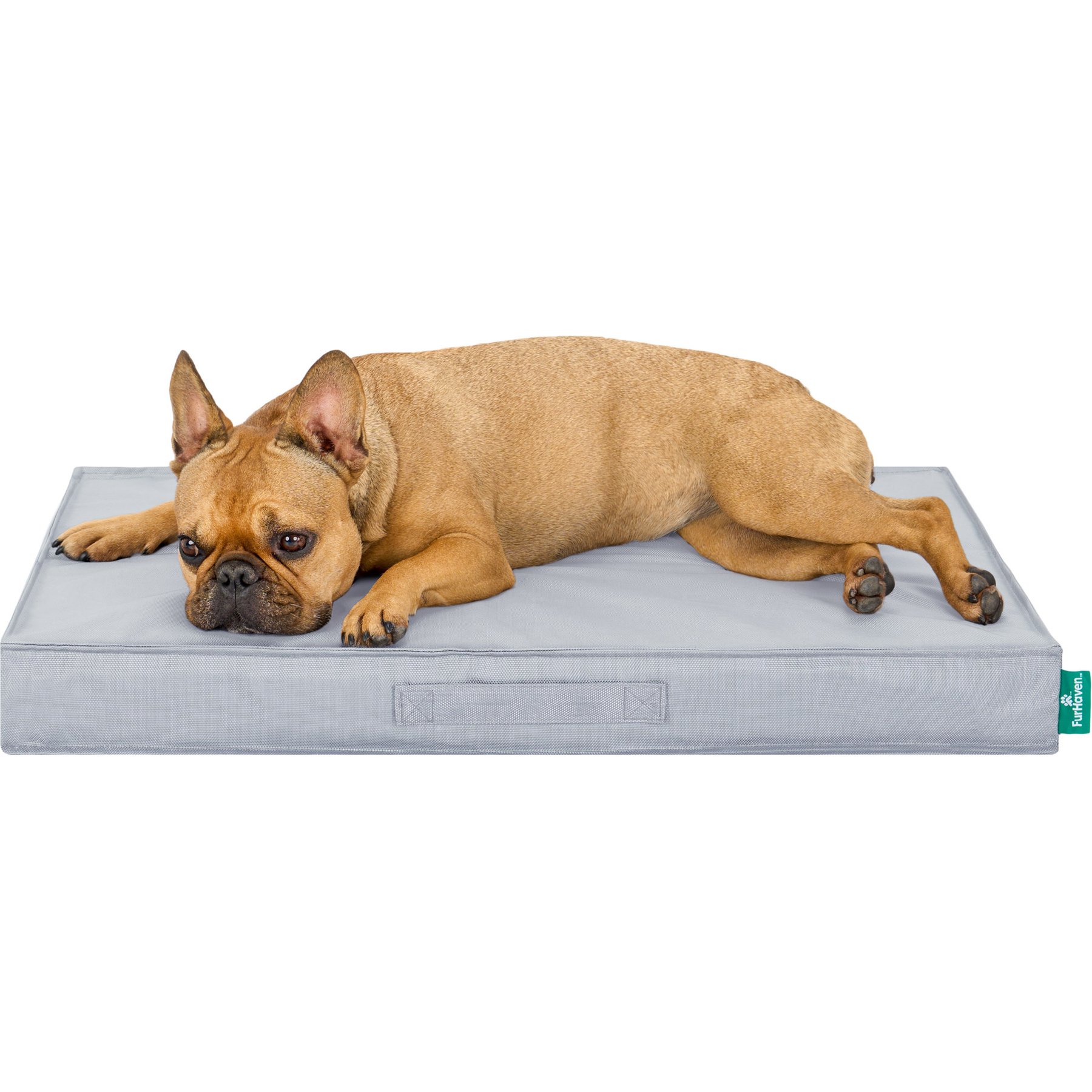 FurHaven Premium Indoor-Outdoor Deluxe Mattress Cooling Gel Dog Bed, Gray Mist, Medium