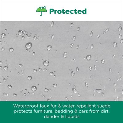 Show full view: FurHaven Birch Faux Fur & Suede Waterproof Dog Blanket, Gray, Medium slide 4 of 9