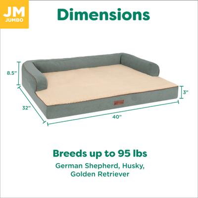 Show full view: FurHaven Plush & Cable Corduroy Comfy Couch Cooling Gel Dog Bed, Riverway, Jumbo slide 8 of 9
