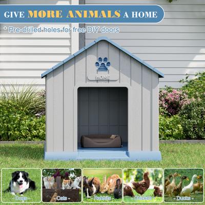 Show full view: KAMABOKO Outdoor & Indoor Waterproof Ventilated Dog House with Window, 36.2 x 39 x 39-in, Blue slide 6 of 9