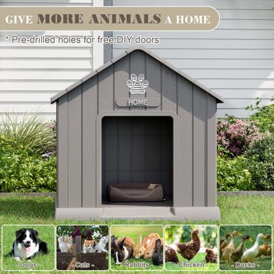 Show full view: KAMABOKO Outdoor & Indoor Waterproof Ventilated Dog House with Window, 36.2 x 39 x 39-in, Grey slide 5 of 8