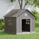 KAMABOKO Outdoor & Indoor Waterproof Ventilated Dog House with Window, 36.2 x 39 x 39-in, Grey