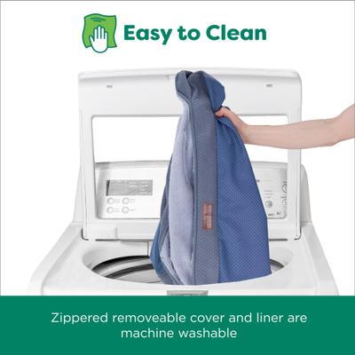 Show full view: FurHaven Plush & Embossed Velvet Dreamer Sofa Cooling Gel Dog Bed, Steel Blue, Jumbo slide 6 of 9