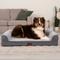 Show in main carousel: FurHaven Plush & Embossed Velvet Dreamer Sofa Orthopedic Foam Dog Bed, Steel Blue, Large slide 2 of 9