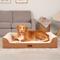 Show in main carousel: FurHaven Plush & Embossed Velvet Dreamer Sofa Cooling Gel Dog Bed, Cognac, Large slide 2 of 9