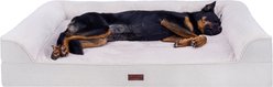 FurHaven Plush & Embossed Velvet Dreamer Sofa Orthopedic Foam Dog Bed, Clay, Jumbo Plus