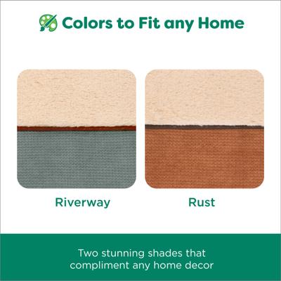 Show full view: FurHaven Plush & Cable Corduroy Comfy Couch Cooling Gel Dog Bed, Rust, Large slide 7 of 9