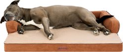 FurHaven Plush & Cable Corduroy Comfy Couch Orthopedic Foam Dog Bed, Rust, Large