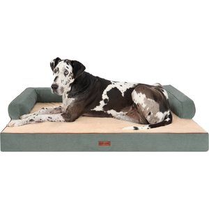 FurHaven Plush & Cable Corduroy Comfy Couch Cooling Gel Dog Bed, Riverway, Jumbo Plus
