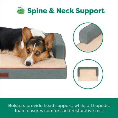 Show full view: FurHaven Plush & Cable Corduroy Comfy Couch Orthopedic Foam Dog Bed, Riverway, Medium slide 4 of 9