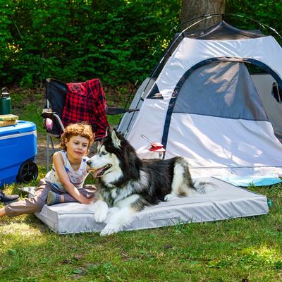 Show full view: FurHaven Premium Indoor-Outdoor Deluxe Mattress Cooling Gel Dog Bed, Gray Mist, Jumbo Plus slide 2 of 9