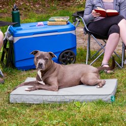 FurHaven Premium Indoor/Outdoor Orthopedic Deluxe Mattress Flat Dog Bed, Gray Mist, Large: 36-in slide 2 of 8