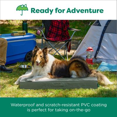 Show full view: FurHaven Premium Indoor-Outdoor Deluxe Mattress Cooling Gel Dog Bed, Dark Olive, Jumbo slide 5 of 9