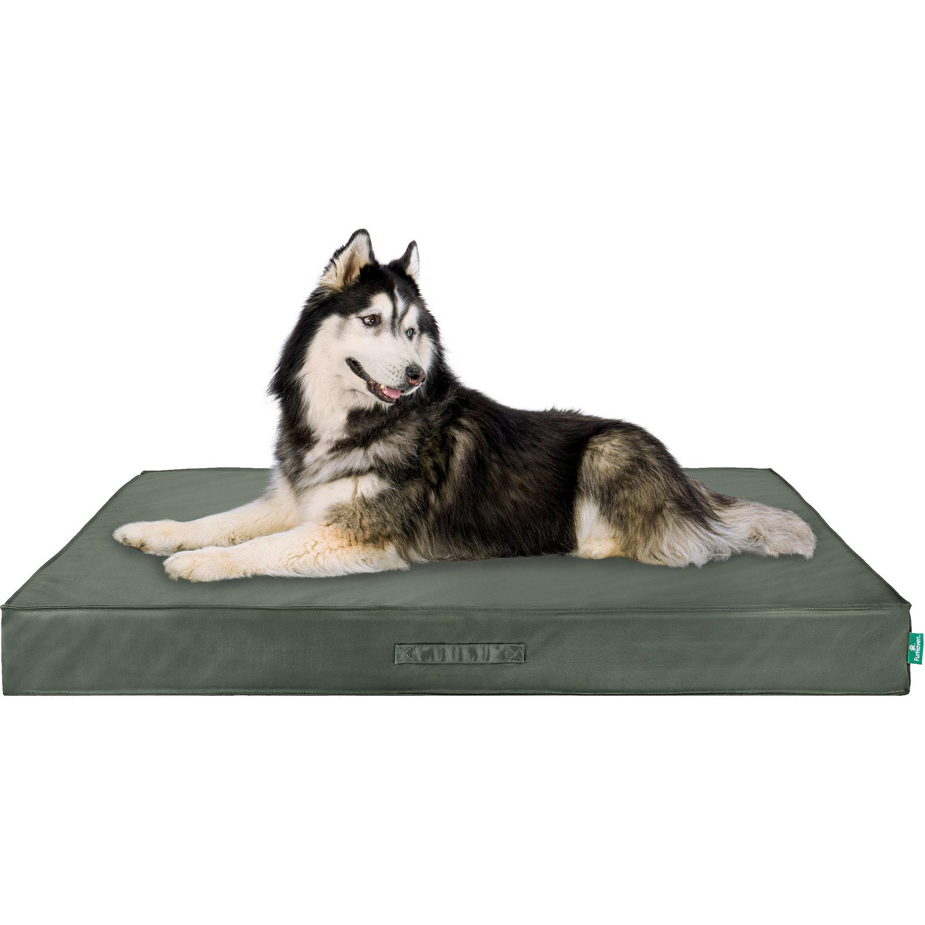 FurHaven Premium Indoor-Outdoor Deluxe Mattress Cooling Gel Dog Bed, Dark Olive, Jumbo Plus