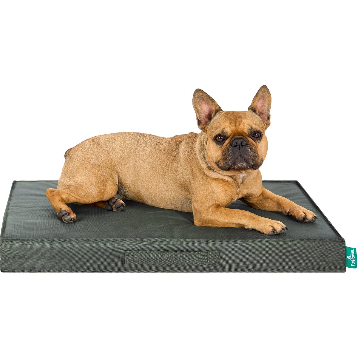 FurHaven Premium Indoor-Outdoor Deluxe Mattress Cooling Gel Dog Bed, Dark Olive, Medium