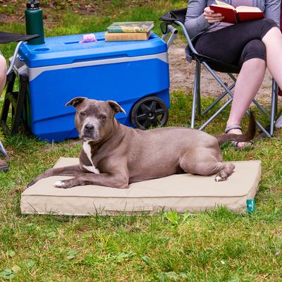 Show full view: FurHaven Premium Indoor-Outdoor Deluxe Mattress Cooling Gel Dog Bed, Biscuit, Large slide 2 of 9