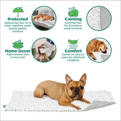 Show full view: FurHaven Birch Faux Fur & Suede Waterproof Dog Blanket, Gray, Medium slide 3 of 9