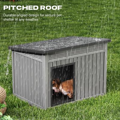 Show full view: KAMABOKO Indoor & Outdoor Weatherproof & Removable Roof Dog House, Large, Grey slide 5 of 7