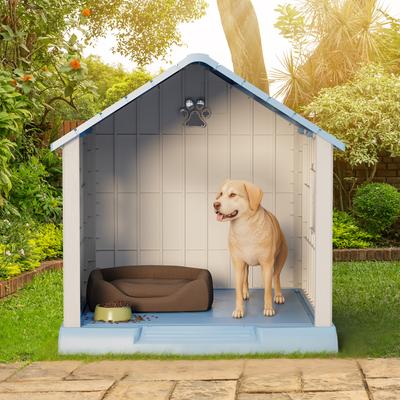 Show full view: KAMABOKO Outdoor & Indoor Waterproof Ventilated Dog House with Window, 36.2 x 39 x 39-in, Blue slide 7 of 9
