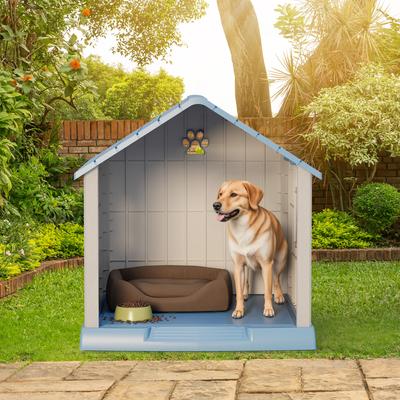 Show full view: KAMABOKO Outdoor & Indoor Waterproof Ventilated Dog House with Window, 31 x 31 x 33.5-in, Blue slide 7 of 7