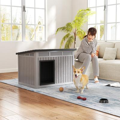 Show full view: KAMABOKO Indoor & Outdoor Weatherproof Roof & Removable Floor Dog House, Grey slide 6 of 6