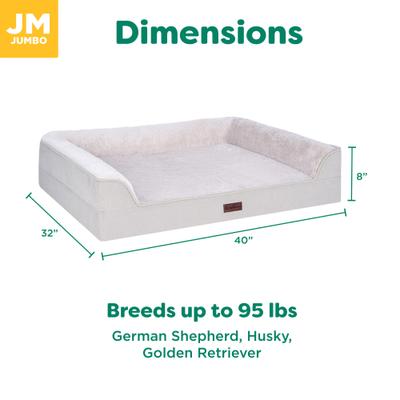 Show full view: FurHaven Plush & Embossed Velvet Dreamer Sofa Orthopedic Foam Dog Bed, Clay, Jumbo slide 8 of 9