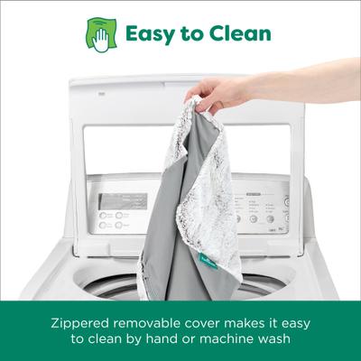 Show full view: FurHaven Stone-Embossed Faux Fur Pouf Dog Bed, Gray, Medium slide 7 of 9