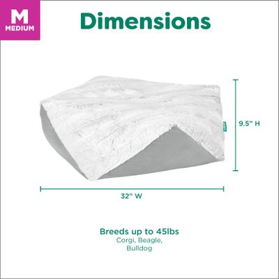 Show full view: FurHaven Stone-Embossed Faux Fur Pouf Dog Bed, Gray, Medium slide 8 of 9