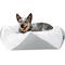 Show in main carousel: FurHaven Stone-Embossed Faux Fur Pouf Dog Bed, Gray, Medium slide 1 of 9