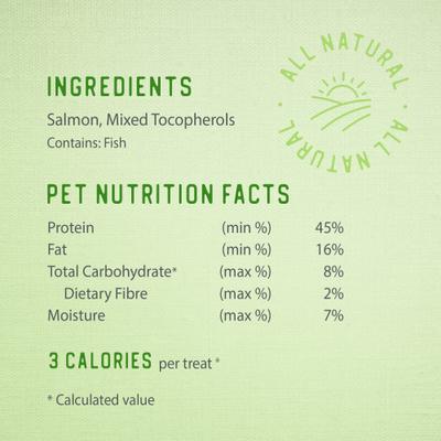 Show full view: Caledon Farms Salmon Bites Freeze-Dried Dog Treats, 3.2-oz bag slide 9 of 11