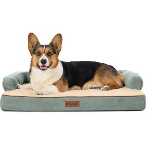 FurHaven Plush & Cable Corduroy Comfy Couch Orthopedic Foam Dog Bed, Riverway, Medium