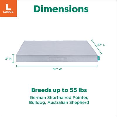 Show full view: FurHaven Premium Indoor-Outdoor Deluxe Mattress Cooling Gel Dog Bed, Gray Mist, Large slide 9 of 10