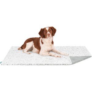 FurHaven Birch Faux Fur & Suede Waterproof Dog Blanket, Gray, Medium