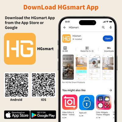 Show full view: HONEYGUARDIAN Automatic 5G Wifi Cat Feeder, 3.5-l slide 7 of 7