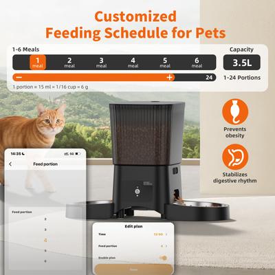 Show full view: HONEYGUARDIAN Automatic 5G Wifi Cat Feeder, 3.5-l slide 5 of 7