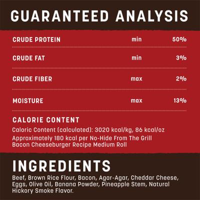 Show full view: Earth Animal No-Hide From the Grill Long Lasting Natural Rawhide Alternative Medium Grilled Cheeseburger Flavor Rolls Chew Dog Treats, 3 count slide 8 of 10