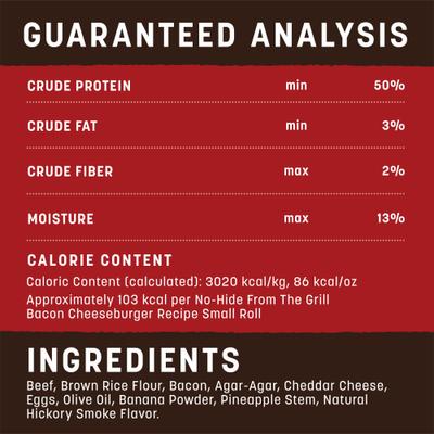 Show full view: Earth Animal No-Hide From the Grill Long Lasting Natural Rawhide Alternative Small Grilled Cheeseburger Flavor Rolls Chew Dog Treats, 6 count slide 8 of 10