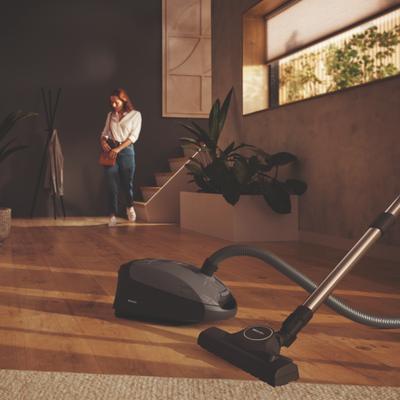 Show full view: Miele Classic C1 Pure Suction Bagged Canister Vacuum Cleaner, Graphite grey slide 9 of 9